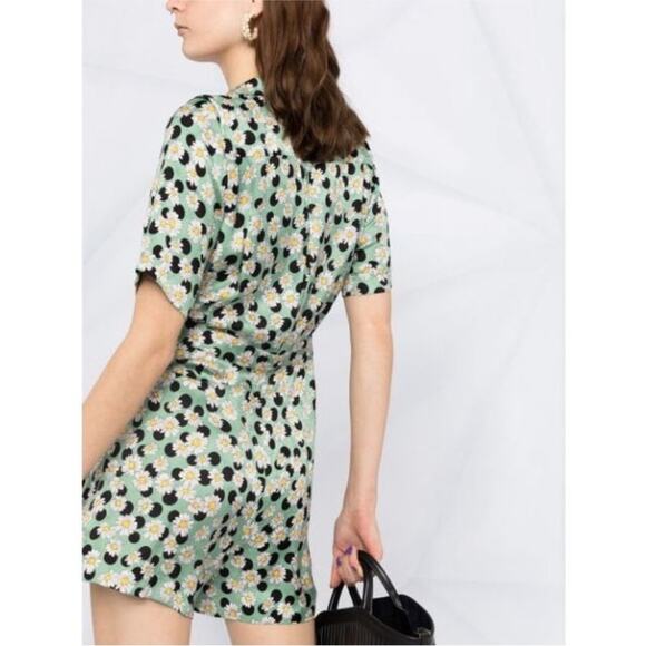 Sandro Divine Green Daisy Polkadot Playsuit Romper 36 / 2-4 / S - Picture 4 of 14